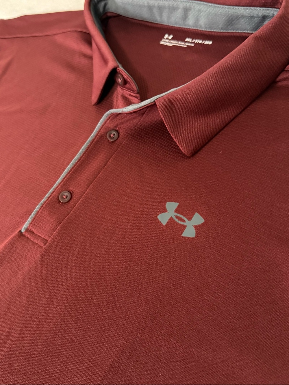 Under Armour Polo Mens 3XL Loose Fit Maroon Burgundy Golf Performance Shirt